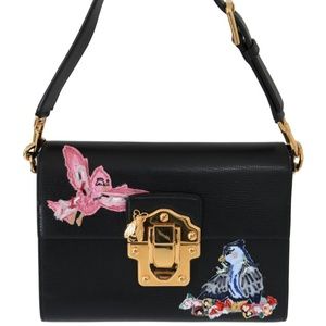 Dolce & Gabbana Black Leather Lucia Shoulder Bag